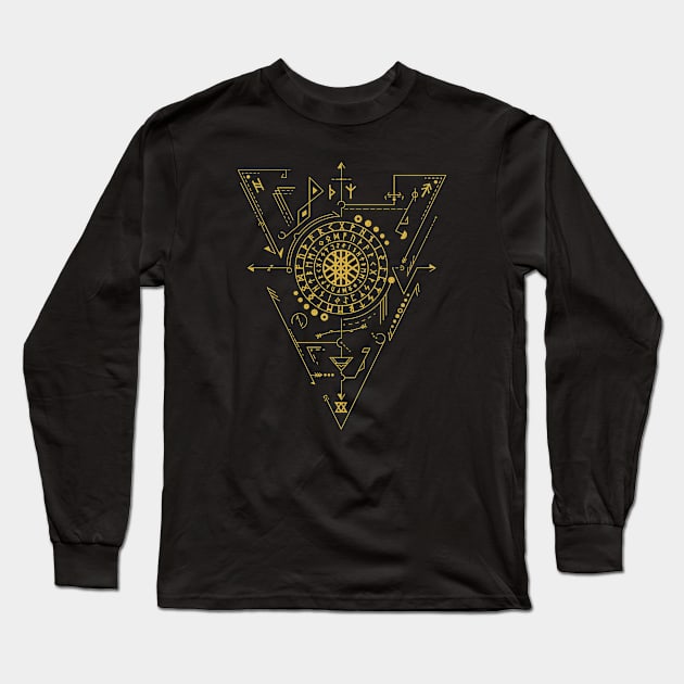 Web of Wyrd | Norse Pagan Symbol Long Sleeve T-Shirt by CelestialStudio